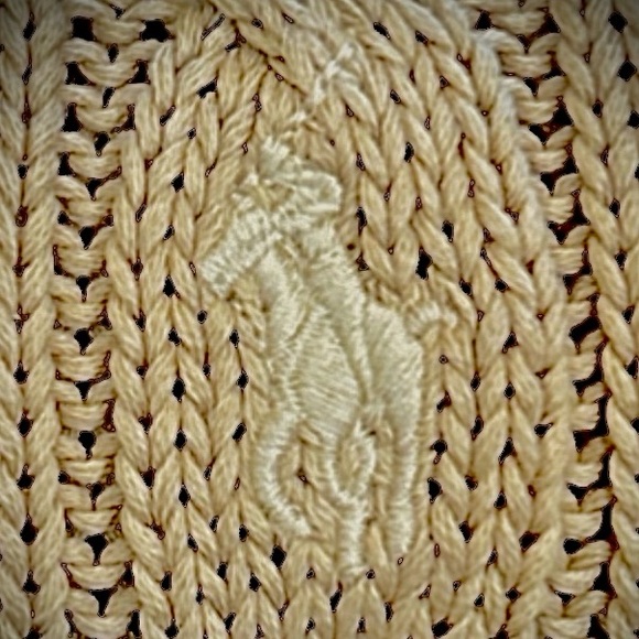 RALPH LAUREN Cable Knit Pullover Sweater Tan Pima Cotton Fitted Top Like New! - Picture 3 of 12